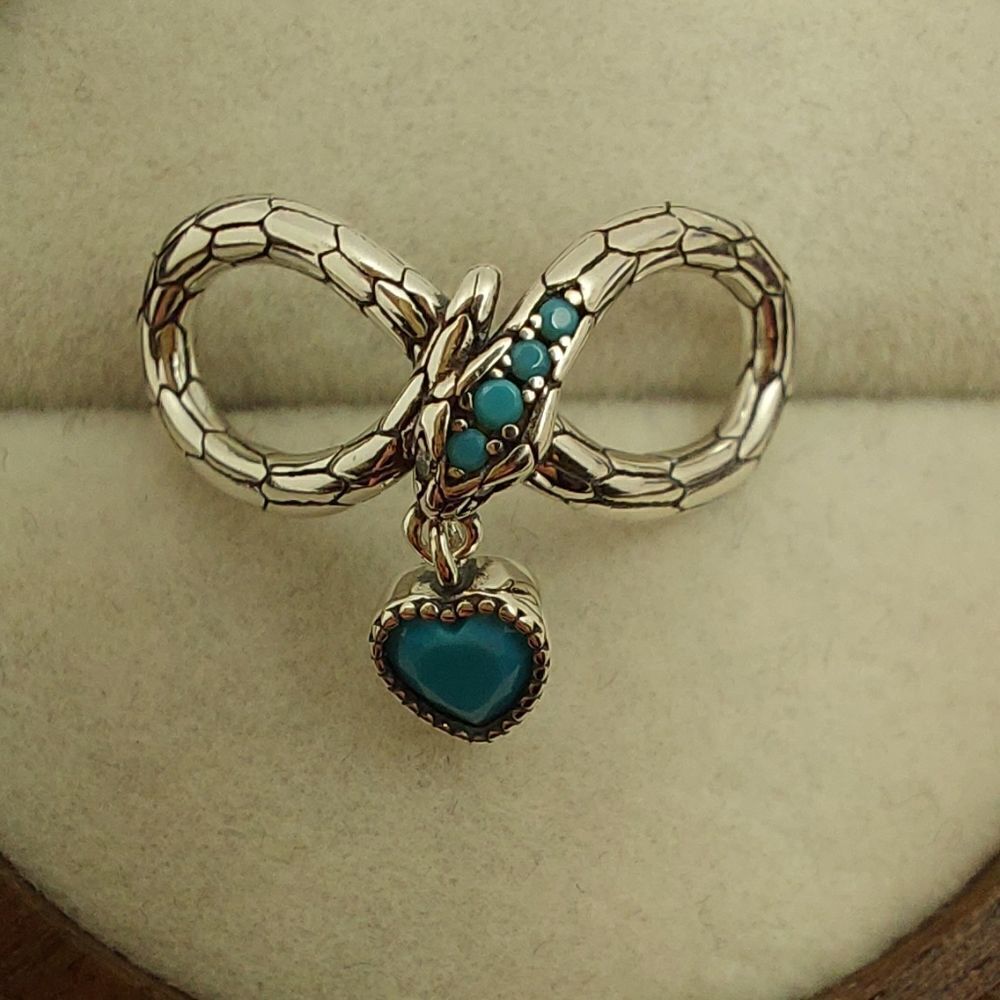 925 Silver Snake Infinity Charm - Picture 2 of 7